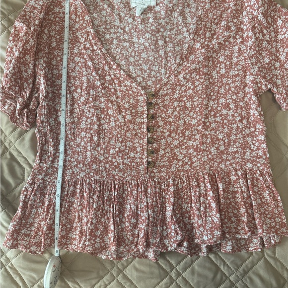 Rust Floral Ruffle Blouse - Picture 5 of 5